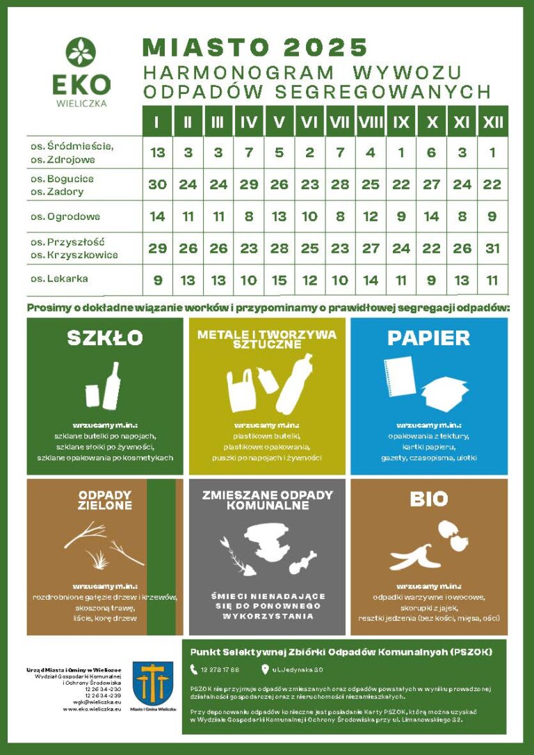 Harmonogram odbioru odpadów - Miasto strona 1