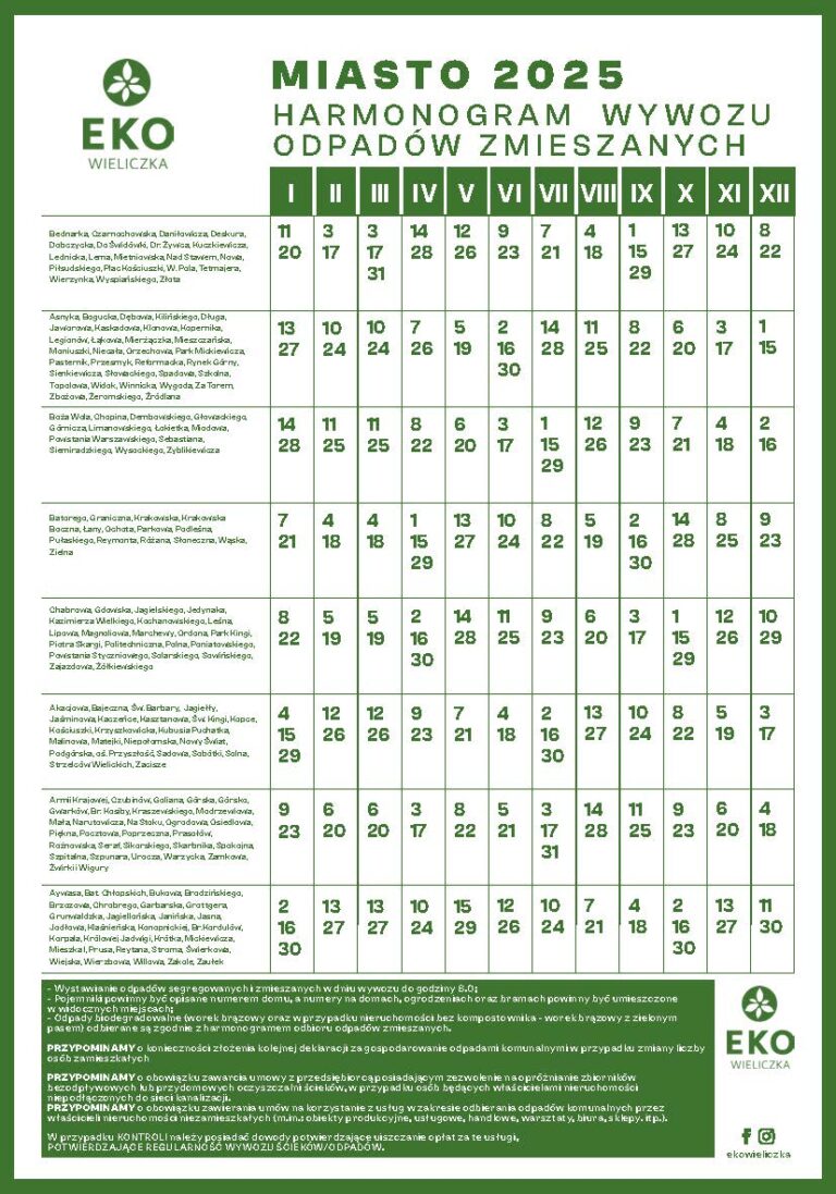 Harmonogram odbioru odpadów - Miasto strona 2